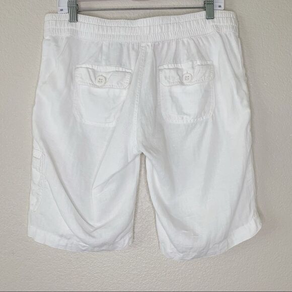 Old Navy Maternity 100% Linen White Summer Shorts, Size 4 - Picture 5 of 11